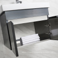 Stainless steel Mid century modern bathroom vanity with mirror